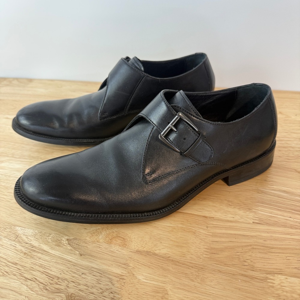 Cole Haan Williams II Monk Strap Mens 8.5 Black Leather C11825 Dress Shoes